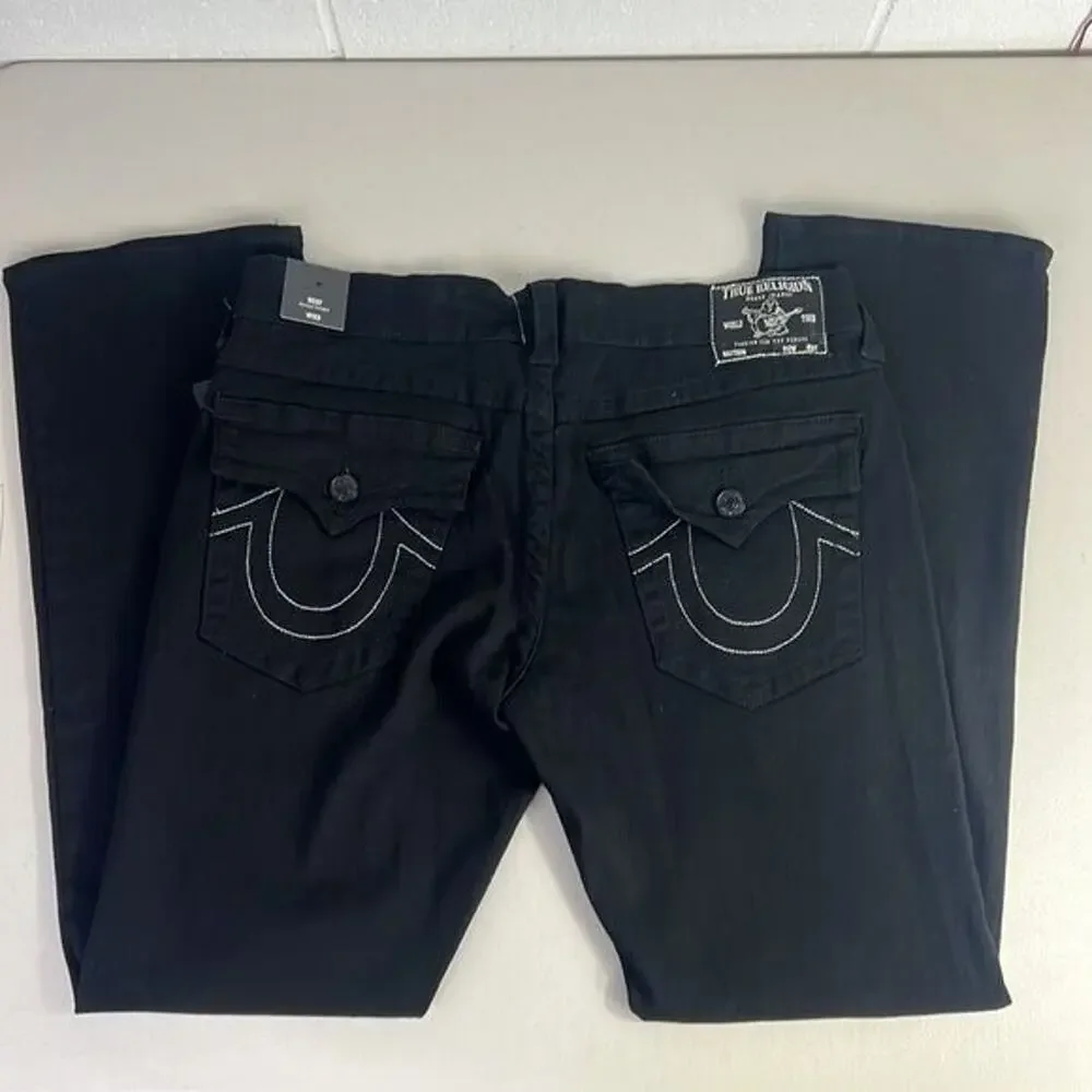 TRUE RELIGION Men's Ricky StraightJeans Back Flap Pockets Ricky W33 Black 105712